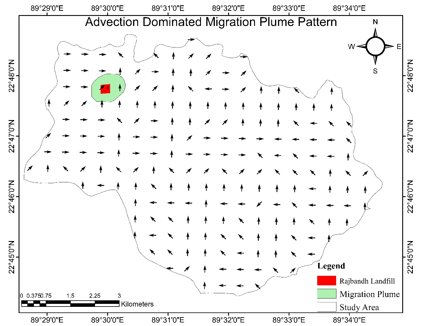 Advection dominated chromium plume pattern