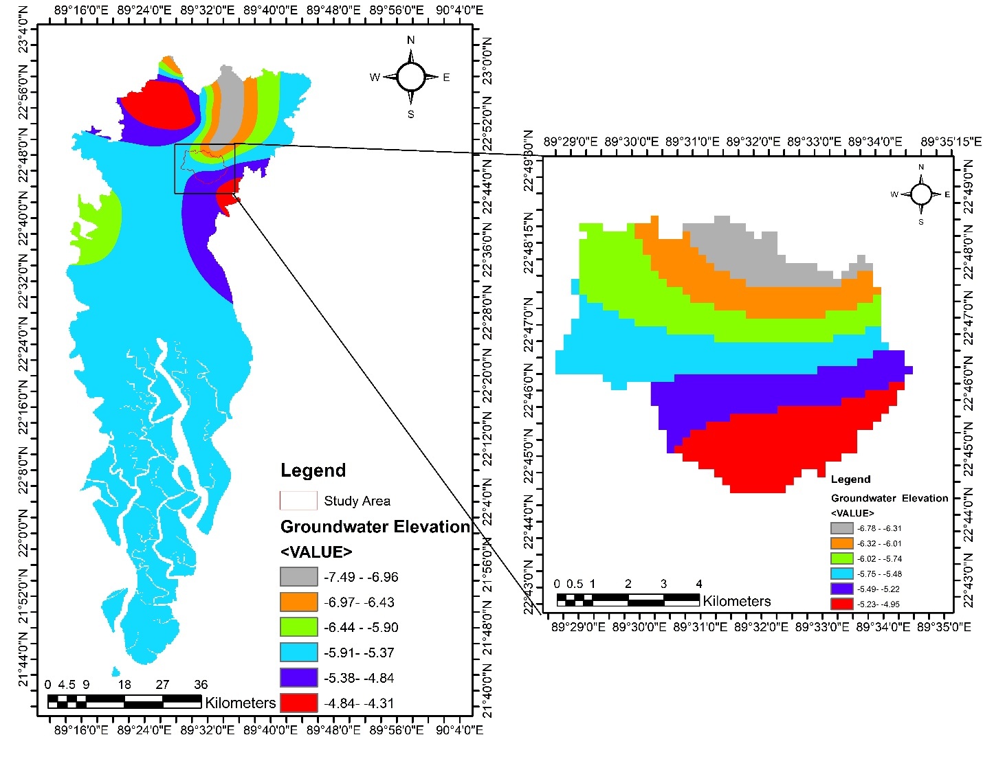 Hydrostratigraphic representation used for the groundwater model