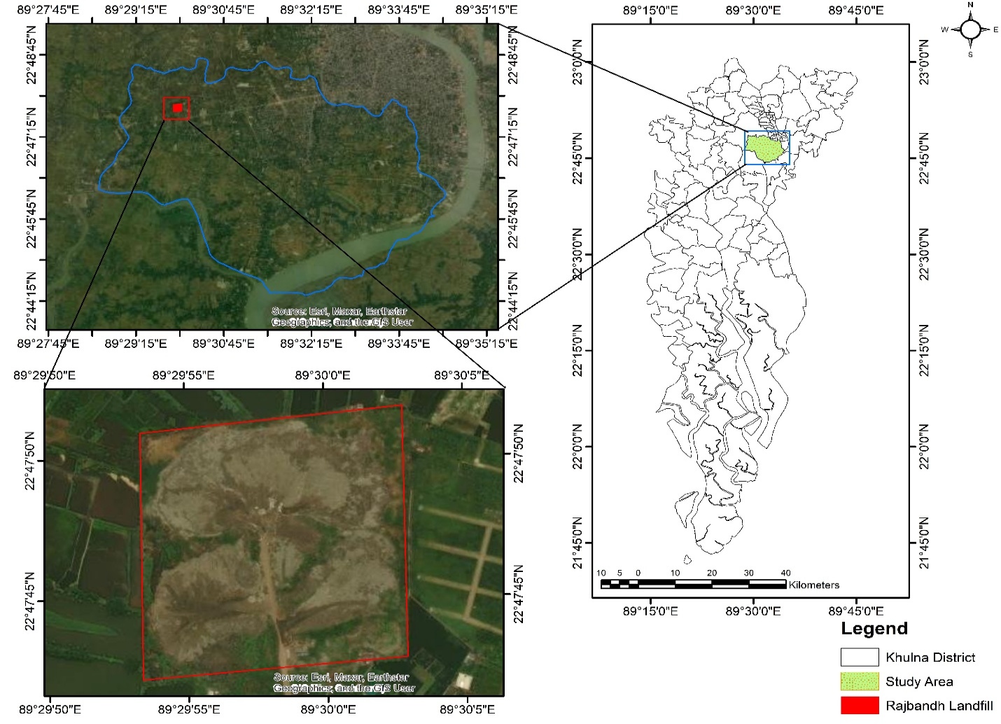 Study area map of Rajbandh landfill and Jalma Union